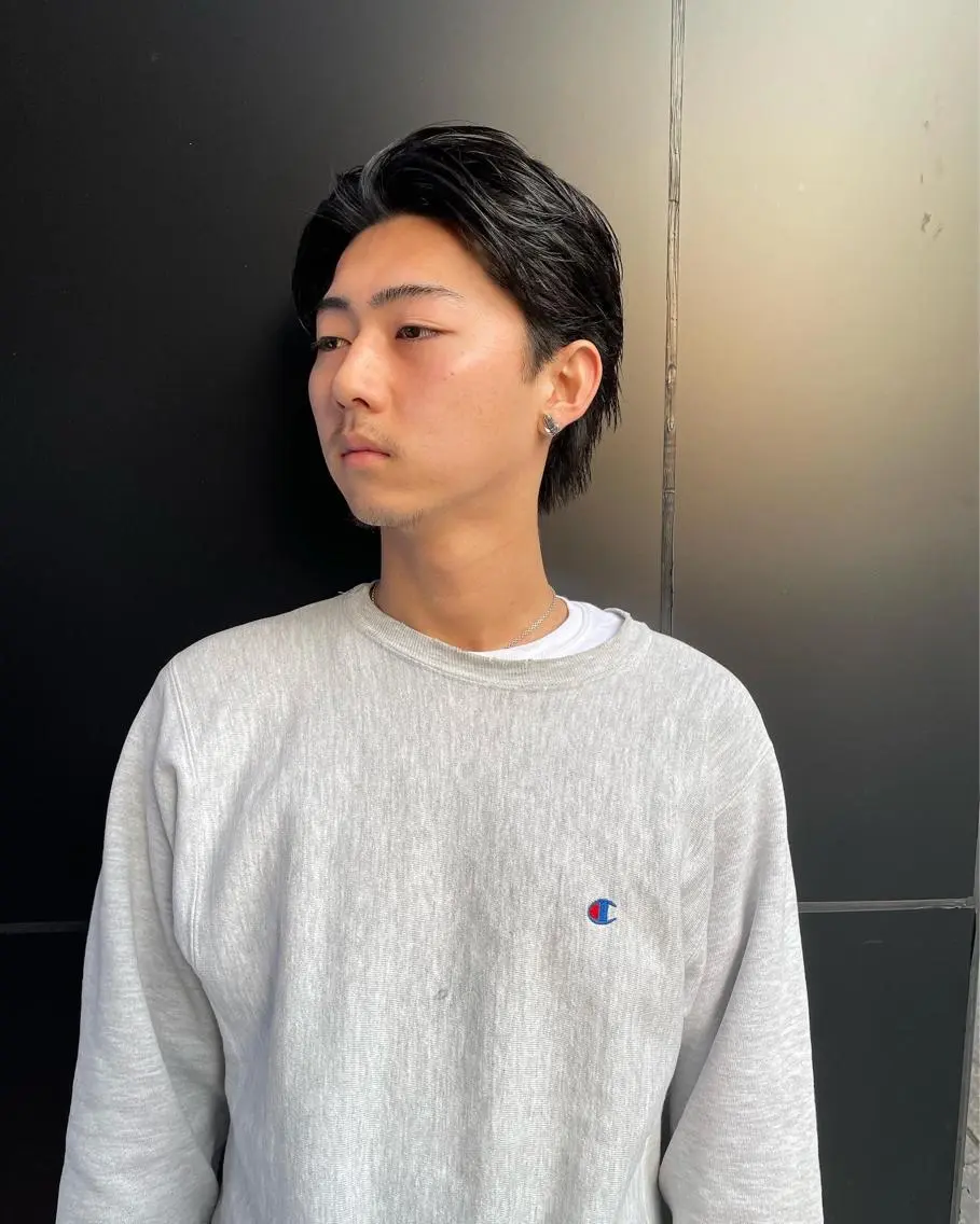 ショート メンズ センターパート フェードカット マッシュ メンズパーマ プードルパーマ カット スパイキーパーマ 柏NO1 藤本葉のヘアスタイル