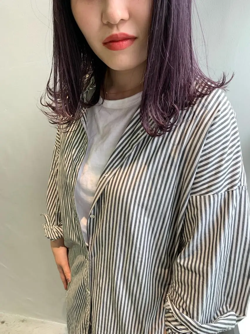 ミディアム カラー カット ヘアカラー トリートメント ヘアセット 怪我のため6月末 復帰予定田中瑞希🍃のヘアスタイル