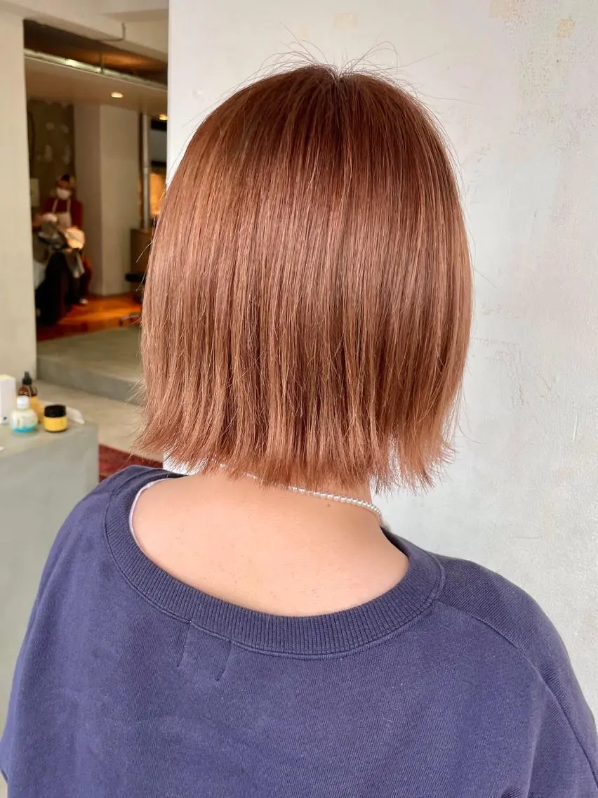 ショート カラー ベージュカラー ピンクカラー ピンクベージュ ショート・ボブ 徳竹淳一のヘアスタイル