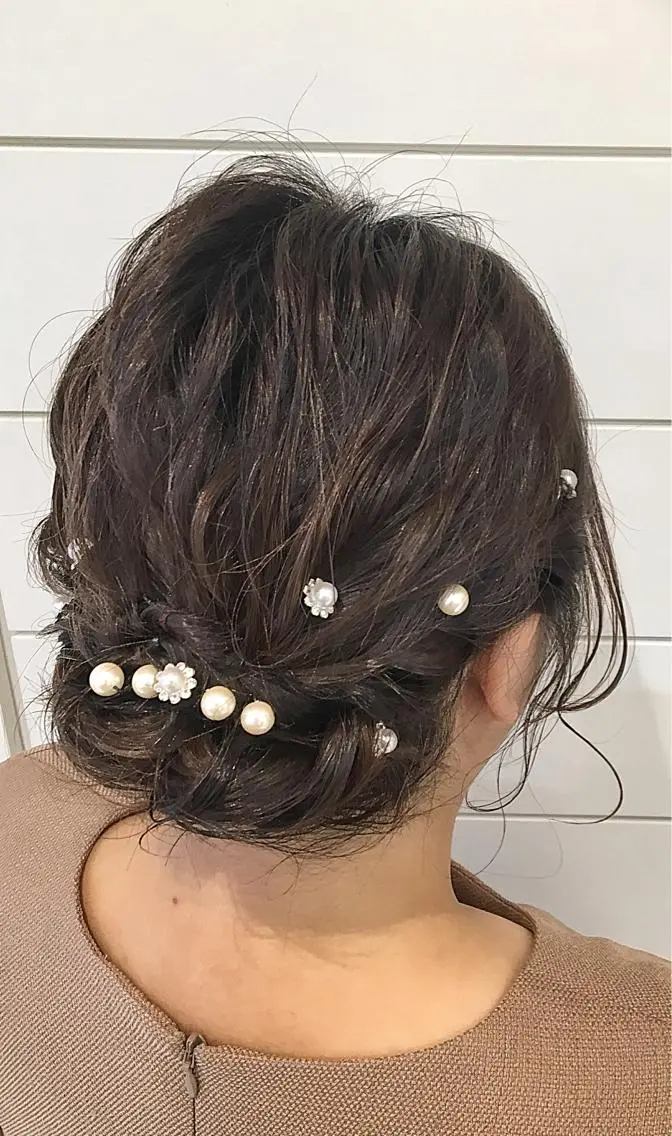 ヘアアレンジ 結婚式・ブライダル ボブ 🍊新宿南口🍊 ERINAのヘアスタイル