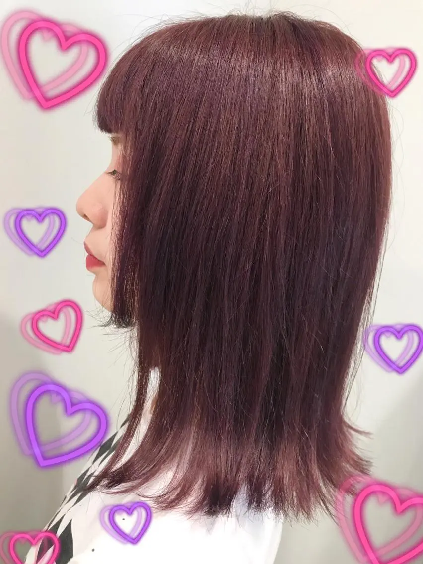 カラー ピンクカラー ピンクパープル 新宿駅近♡個室 ♡関口三都季🌜のヘアスタイル