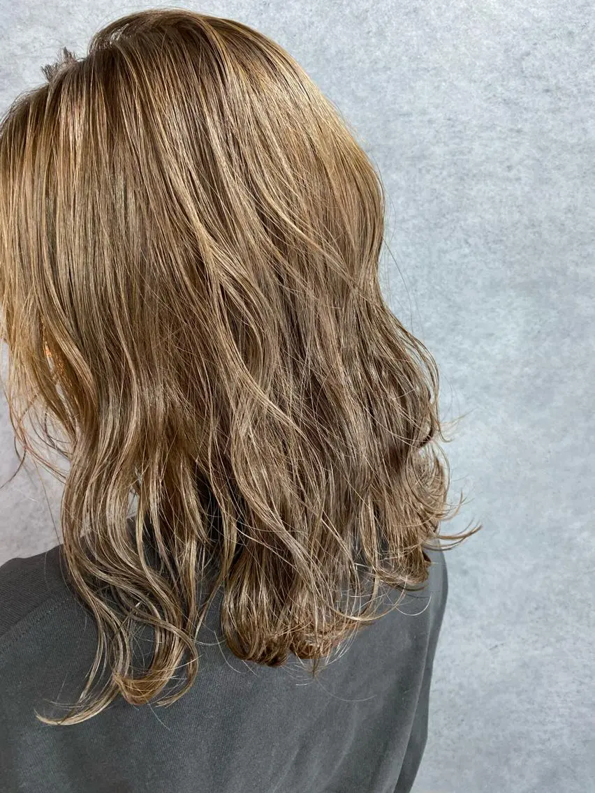 ミディアム カラー ヘアアレンジ メンズ キッズ ネイル マツエク・マツパ 透明感カラー🤎 ゆりのヘアスタイル