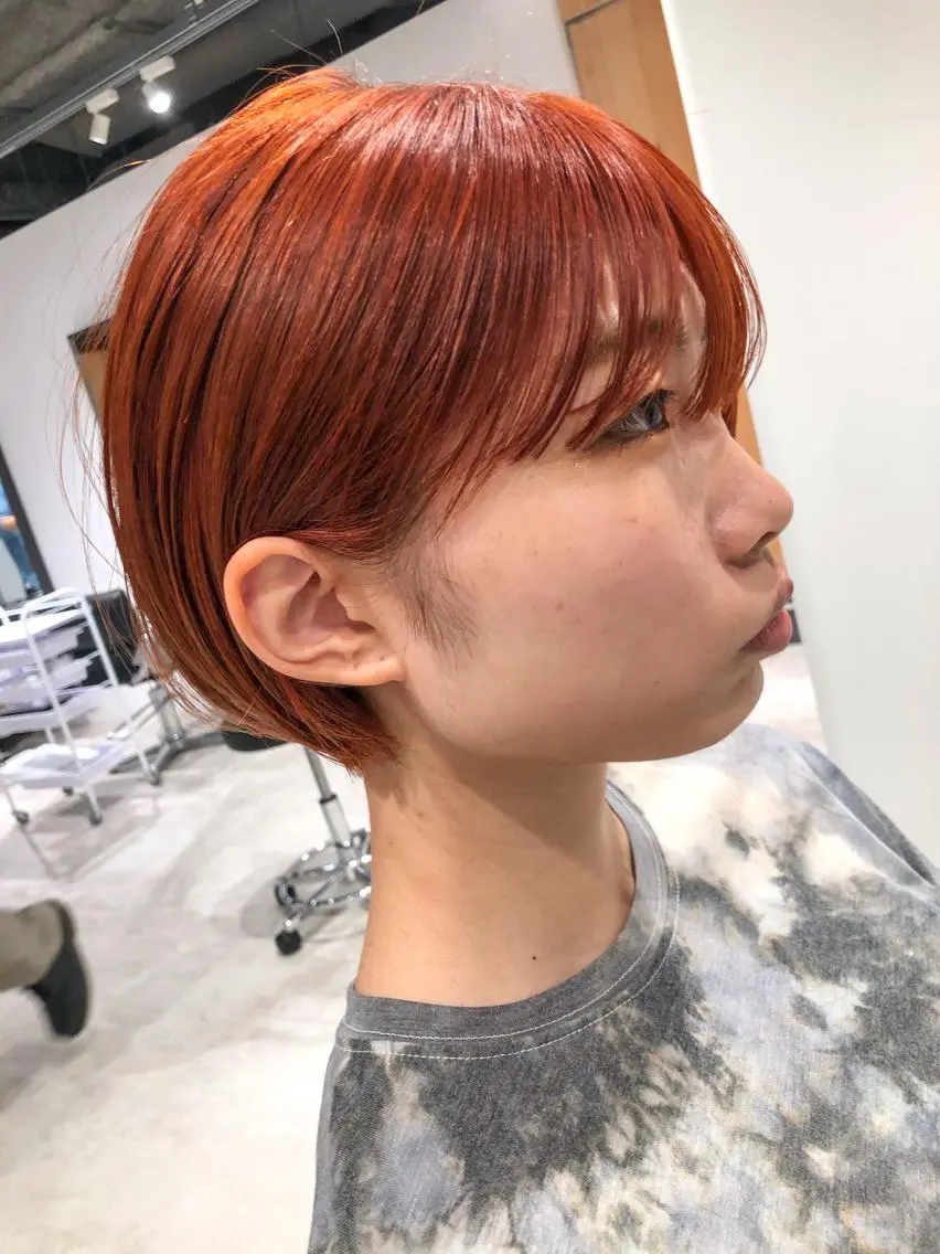 ショート カラー オレンジ カット ヘアカラー トリートメント ヘアセット センスをお届けします 大谷将生infpのヘアスタイル