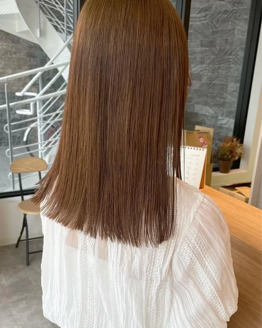 セミロング カラー ベージュカラー オスズ 🎀´-のヘアスタイル