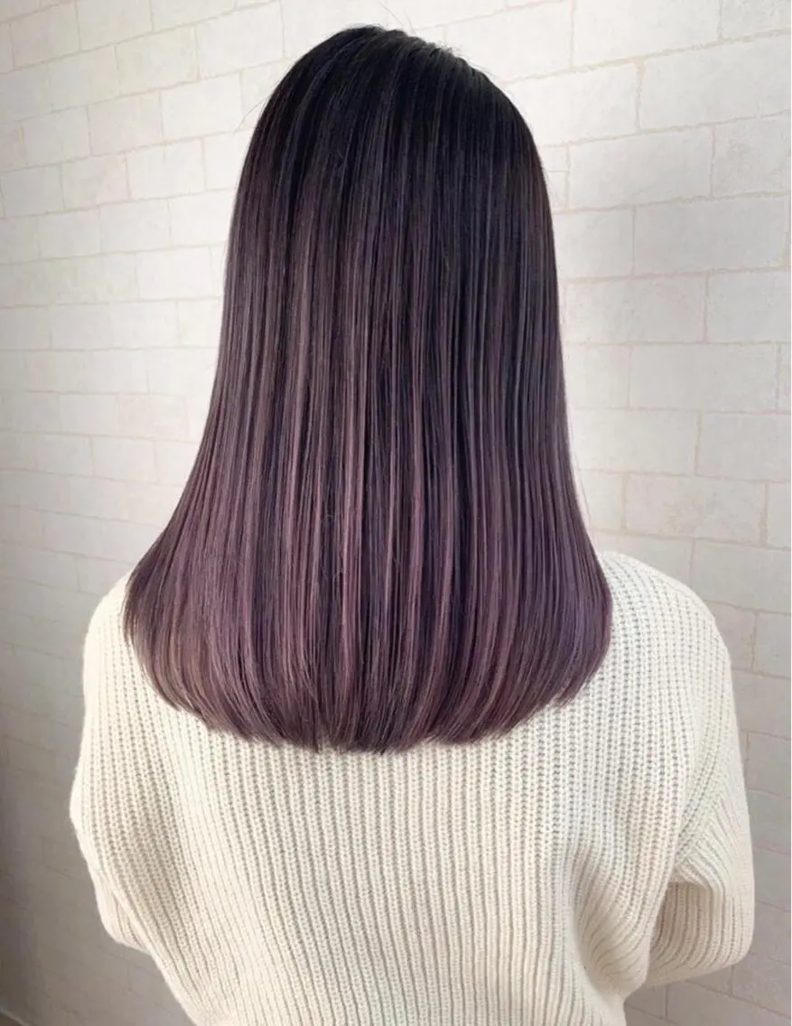 ミディアム カラー 栗原 瑠世のヘアスタイル