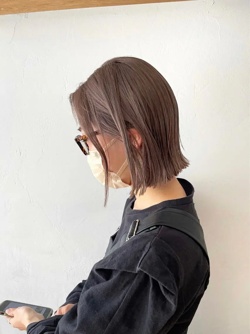 ショート カット ヘアカラー トリートメント オリーブ/縮毛♡ Natsuno🩰のヘアスタイル