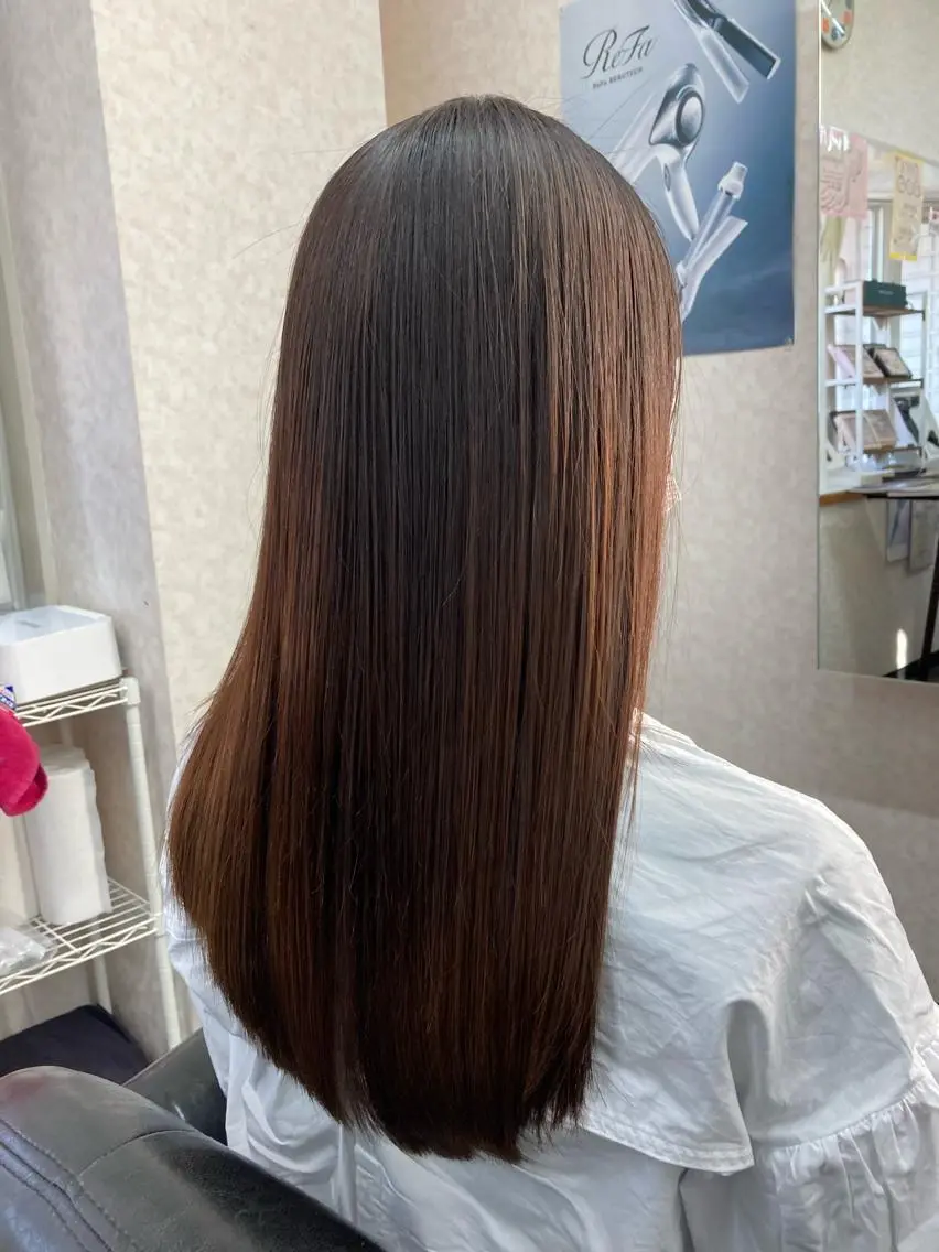 ロング 縮毛矯正 エンゼルス美容室斉間 圭司のヘアスタイル