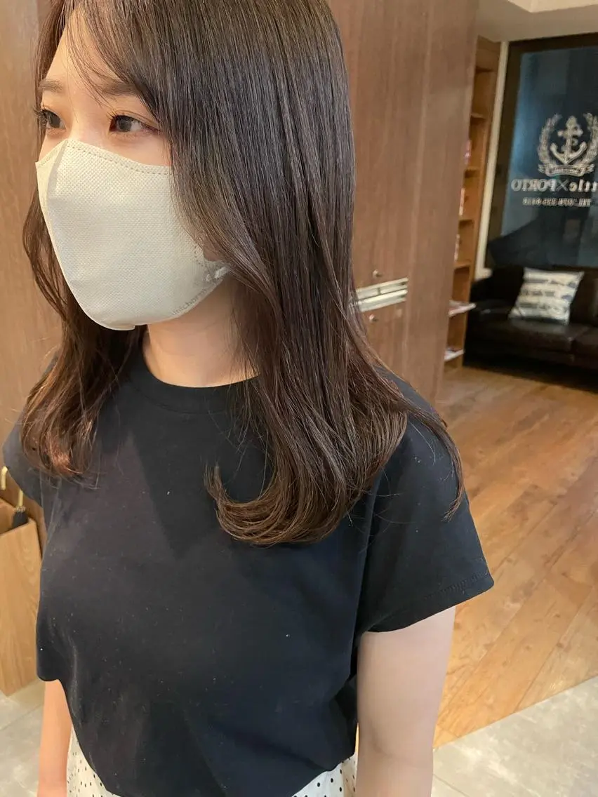 セミロング カラー 福田 ジュンキのヘアスタイル