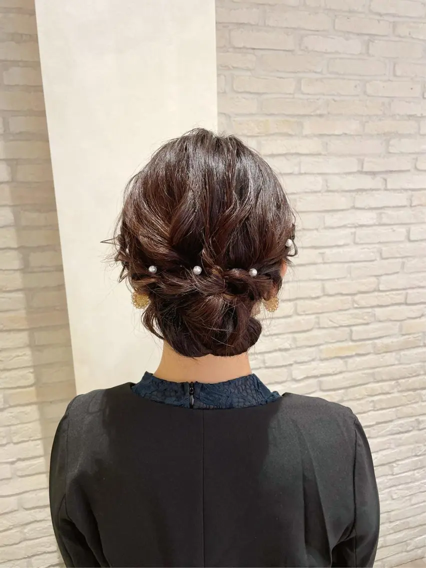 セミロング ヘアアレンジ シールエクステ横浜 🐏☁️miminaのヘアスタイル