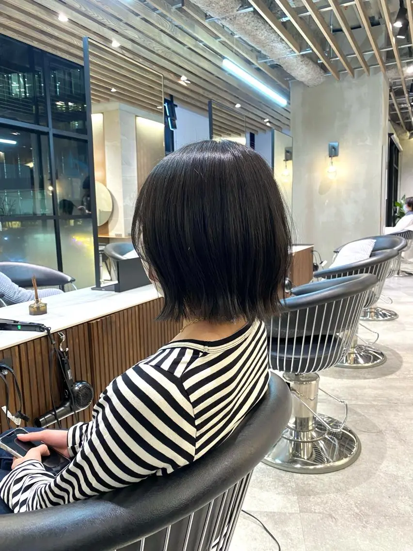 ショート カラー ボブ くびれヘア 木代成 陽太のヘアスタイル