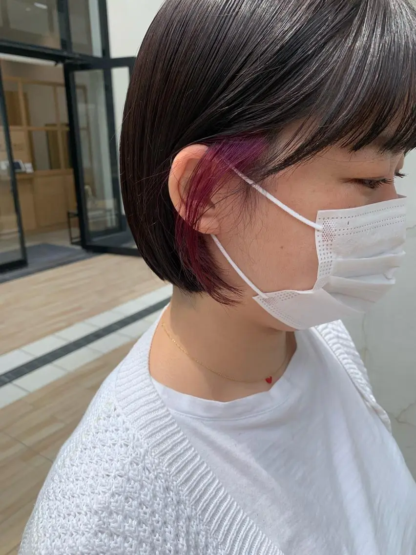 ショート カラー ヘアアレンジ ヘアカラー トリートメント yuka .のヘアスタイル