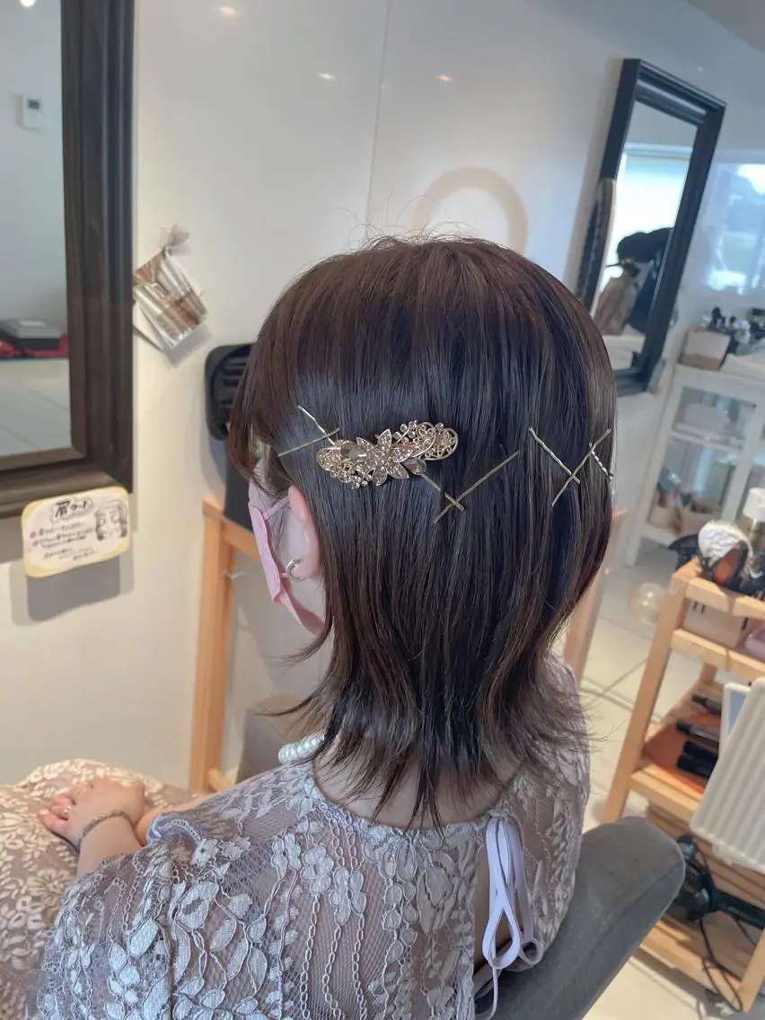 ミディアム カラー パーマ ヘアアレンジ メンズ キッズ ネイル マツエク・マツパ アイブロウ 子どものヘアアレンジ 学生(メンズ向け) ボブ 学生 浴衣 ヘアメイク10年から 美容師💄Anriのヘアスタイル
