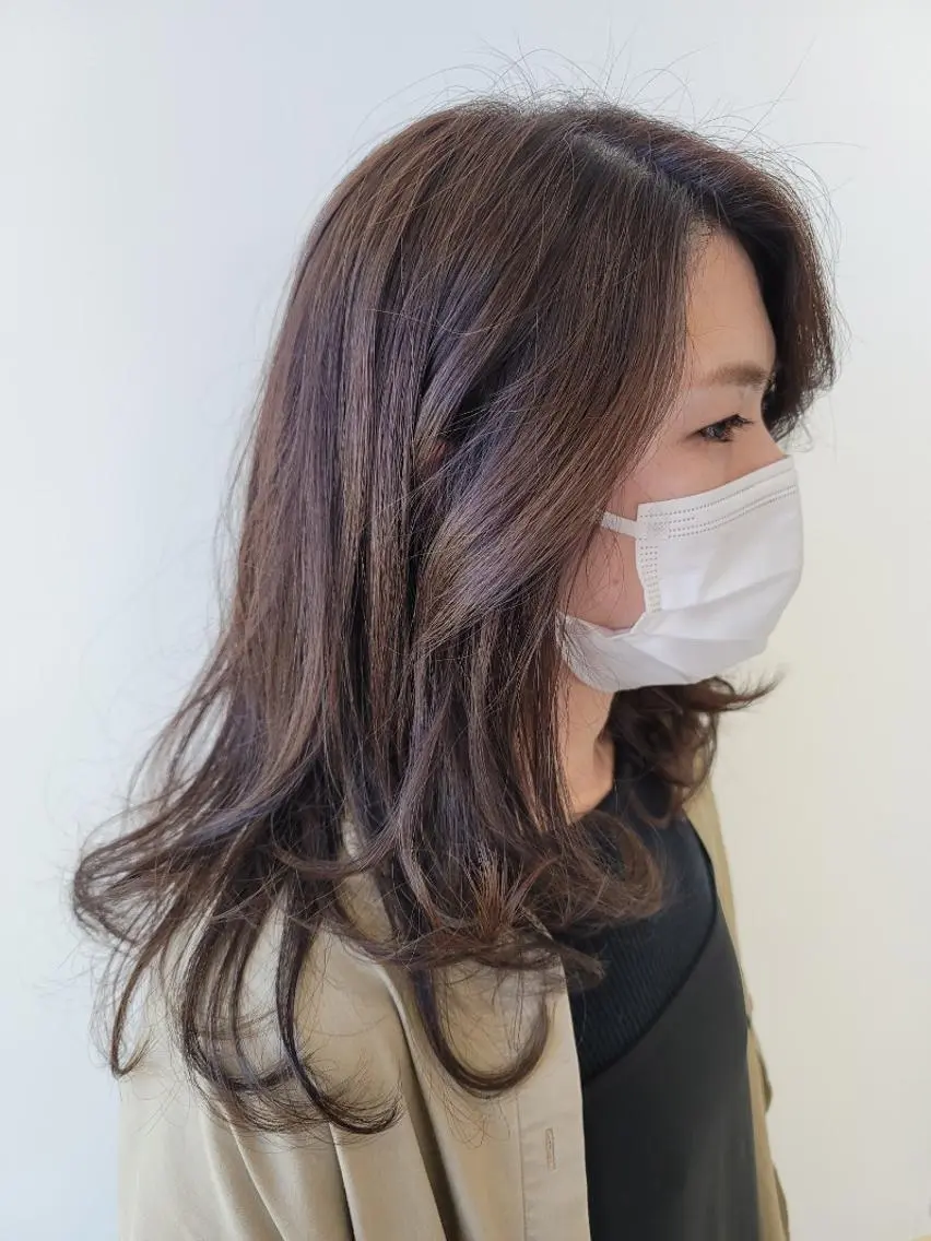 ロング カラー 透明感カラー グレージュ カット ヘアカラー トリートメント 鈴木 翠のヘアスタイル