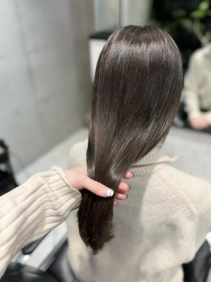 ミディアム カラー パーマ 透明感カラー✂︎ /縮毛矯正/YUKAのヘアスタイル