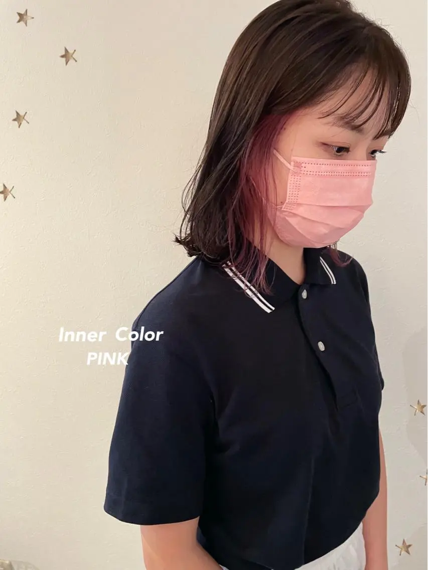 ミディアム カラー カット ヘアカラー 市川 千夏のヘアスタイル