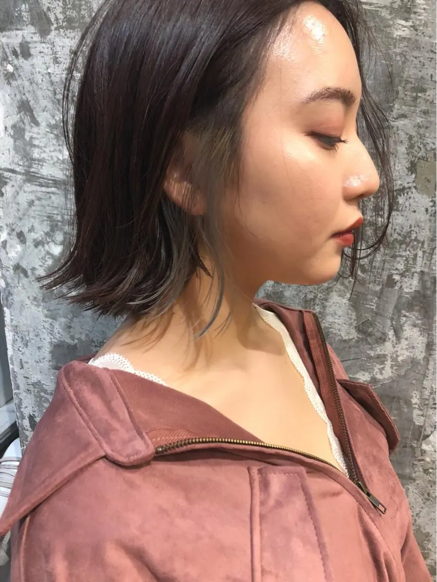 ミディアム カラー ブリーチ インナーカラー Pia ツボイ ケイタのヘアスタイル