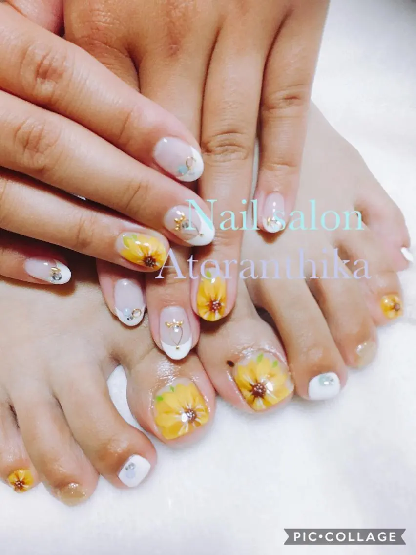 ネイル フットネイル おそろいネイル フットネイル Nail salon ✩ アトランティカのネイルデザイン