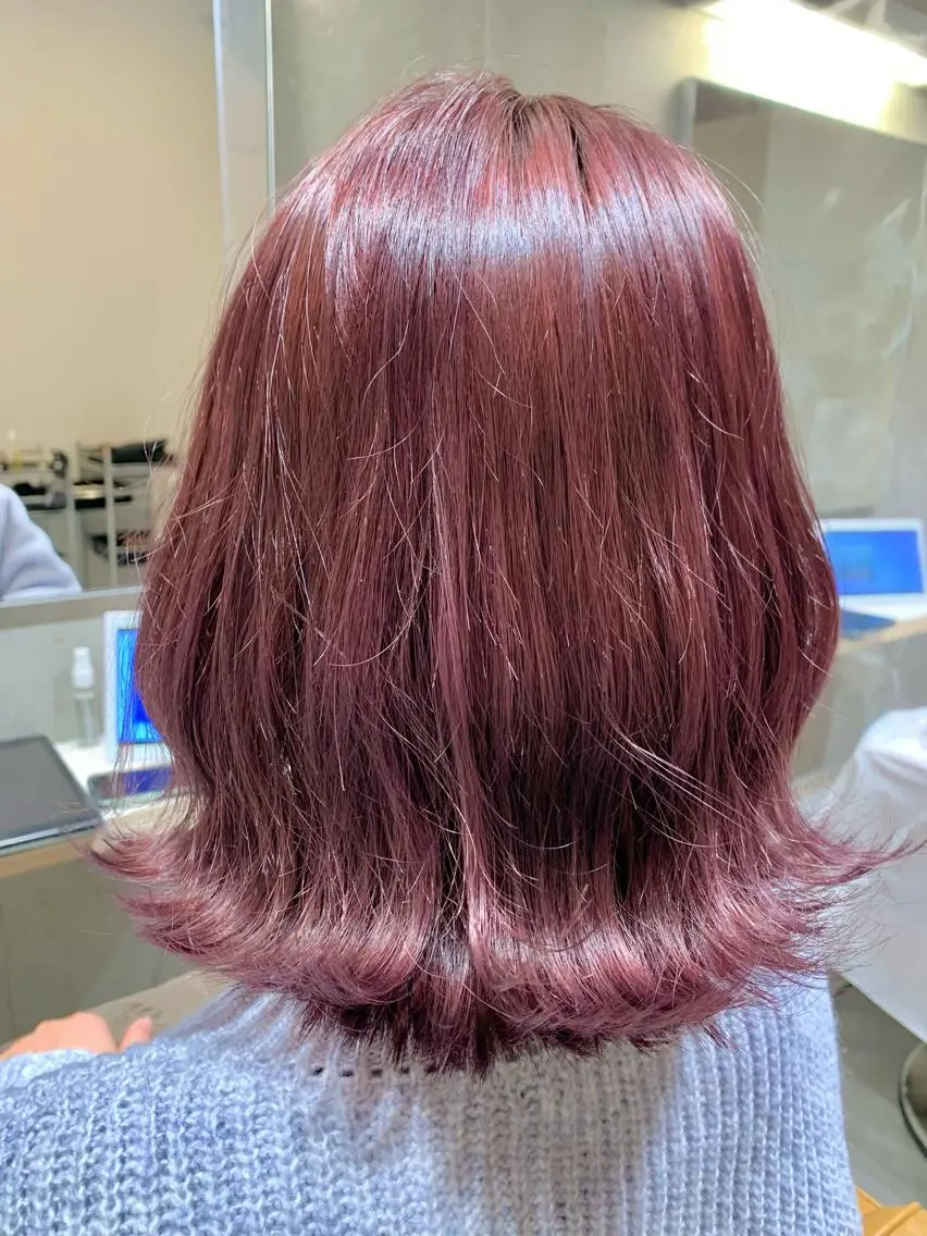 ミディアム カラー カット ヘアカラー 縮毛矯正×艶カラー /中村勇太のヘアスタイル
