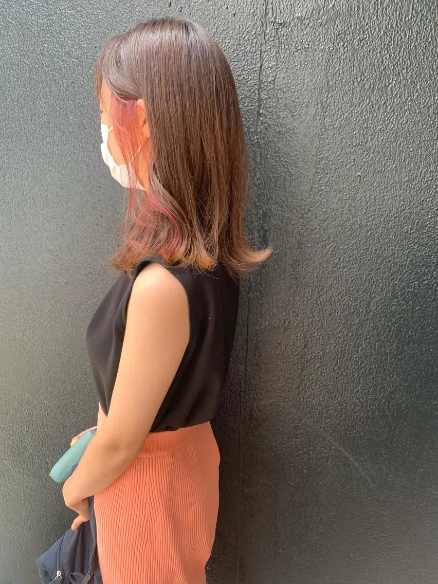 セミロング カラー インナーカラー SHU NTAのヘアスタイル