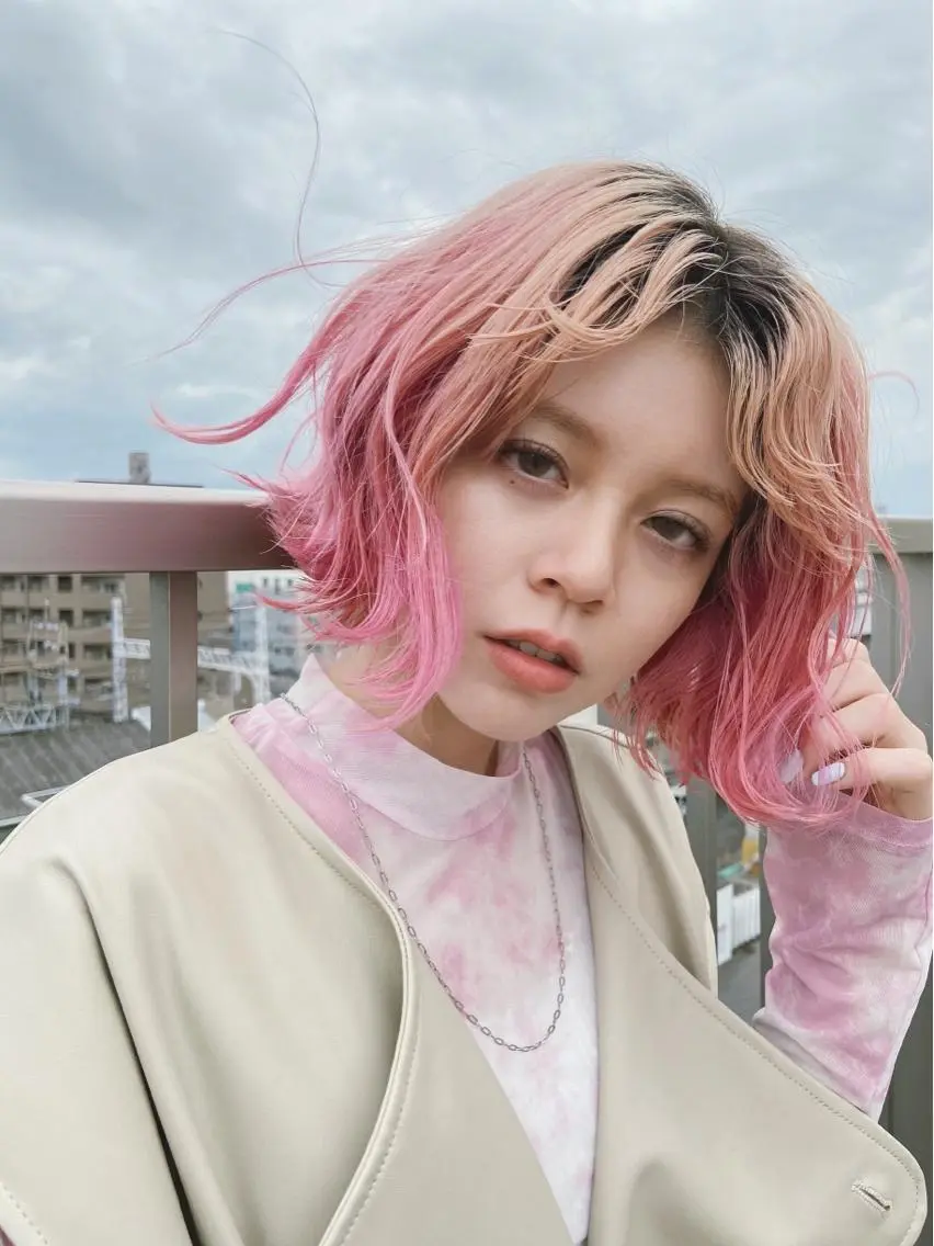 ミディアム カラー ヘアカラー yuna/ボブカット /ハイトーンカラーのヘアスタイル