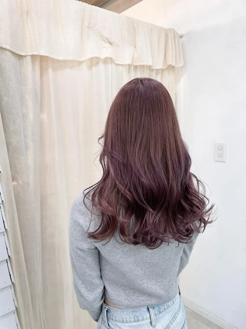 セミロング カラー ラベンダーカラー ピンクカラー ピンクラベンダー GISEL TAKUYAのヘアスタイル