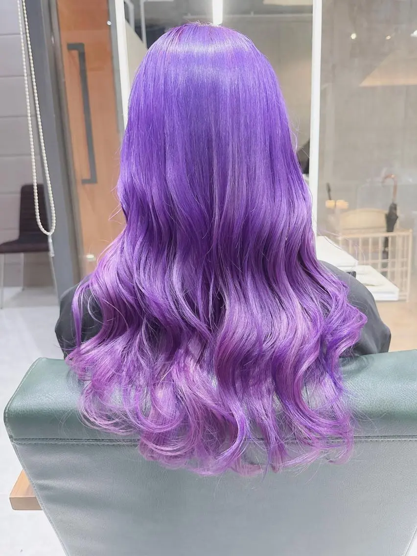 ロング ヘアアレンジ カラー パープルカラー Days 透明感カラーのヘアスタイル