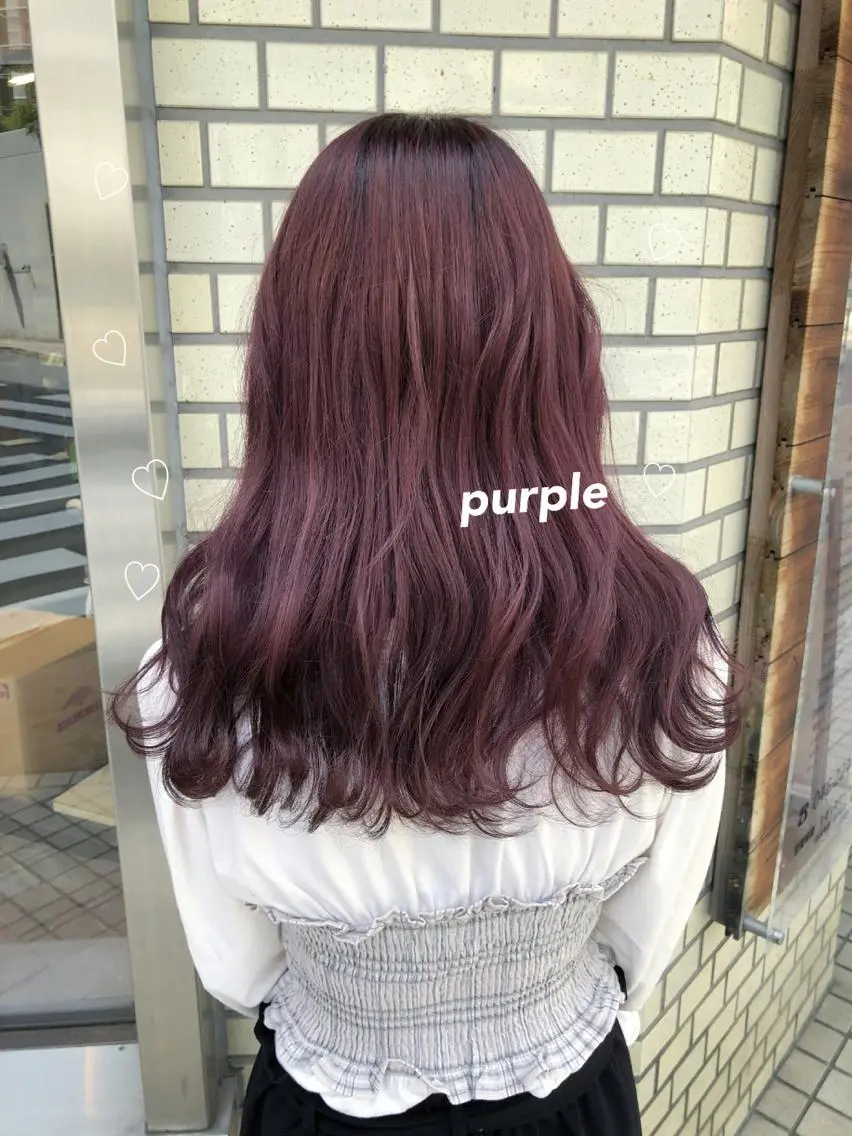 セミロング カラー ブリーチ ケアブリーチ パープルカラー 韓国ヘア得意❤︎森澤 悠佳のヘアスタイル