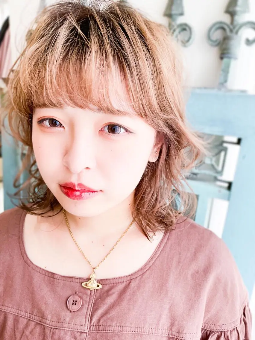 ミディアム カラー パーマ ヘアアレンジ メンズ ヘアカラー トリートメント ヘアセット 表参道Lise おおいしおりのヘアスタイル