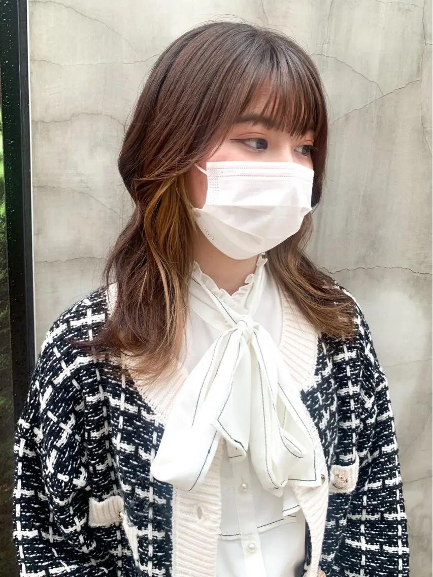 ミディアム カラー ヘアアレンジ ヘアカラー トリートメント yuka .のヘアスタイル