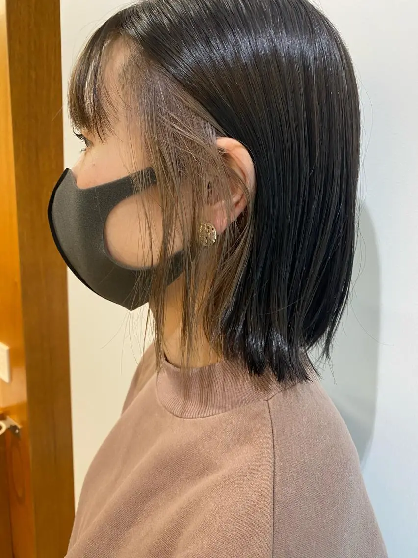 ミディアム カラー ベージュカラー インナーカラー 砂原 ひよりのヘアスタイル