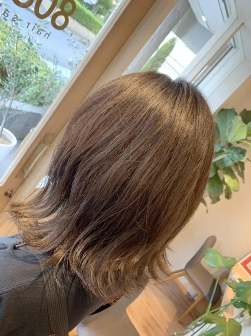 ミディアム カラー ボブ 外ハネヘア 木村 昇のヘアスタイル
