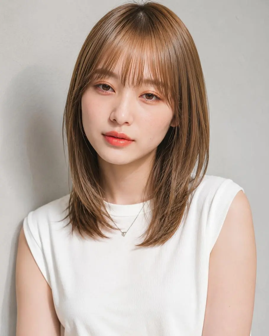 セミロング ヘアカラー カラーモデル募集☆ 小園彩夏のヘアスタイル