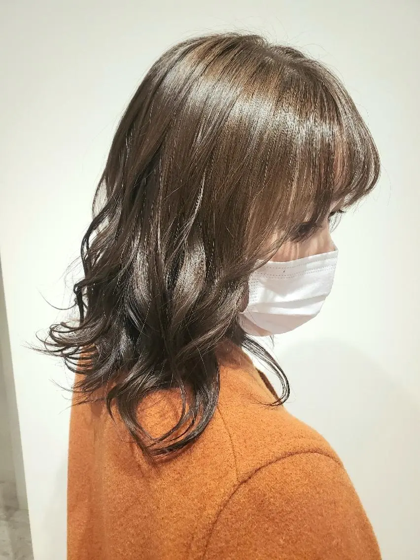 ミディアム カラー アッシュ アッシュグレー アッシュグレージュ グレージュ カット ヘアカラー トリートメント 北九州美容室 🕊️わかな✂︎のヘアスタイル