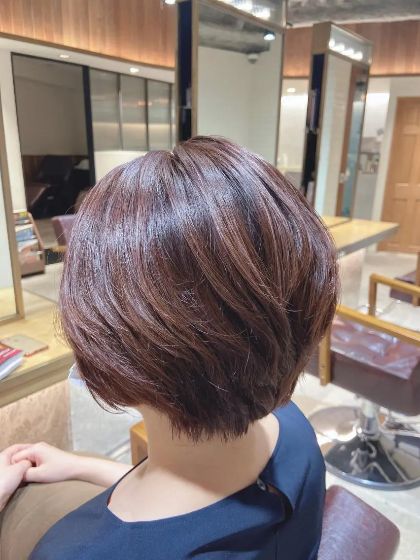 ショート カラー ヘアアレンジ ベージュカラー ハイライトカラー ピンクカラー ピンクベージュ ハイライト レイヤー×ヘッドスパ *保田遥*のヘアスタイル