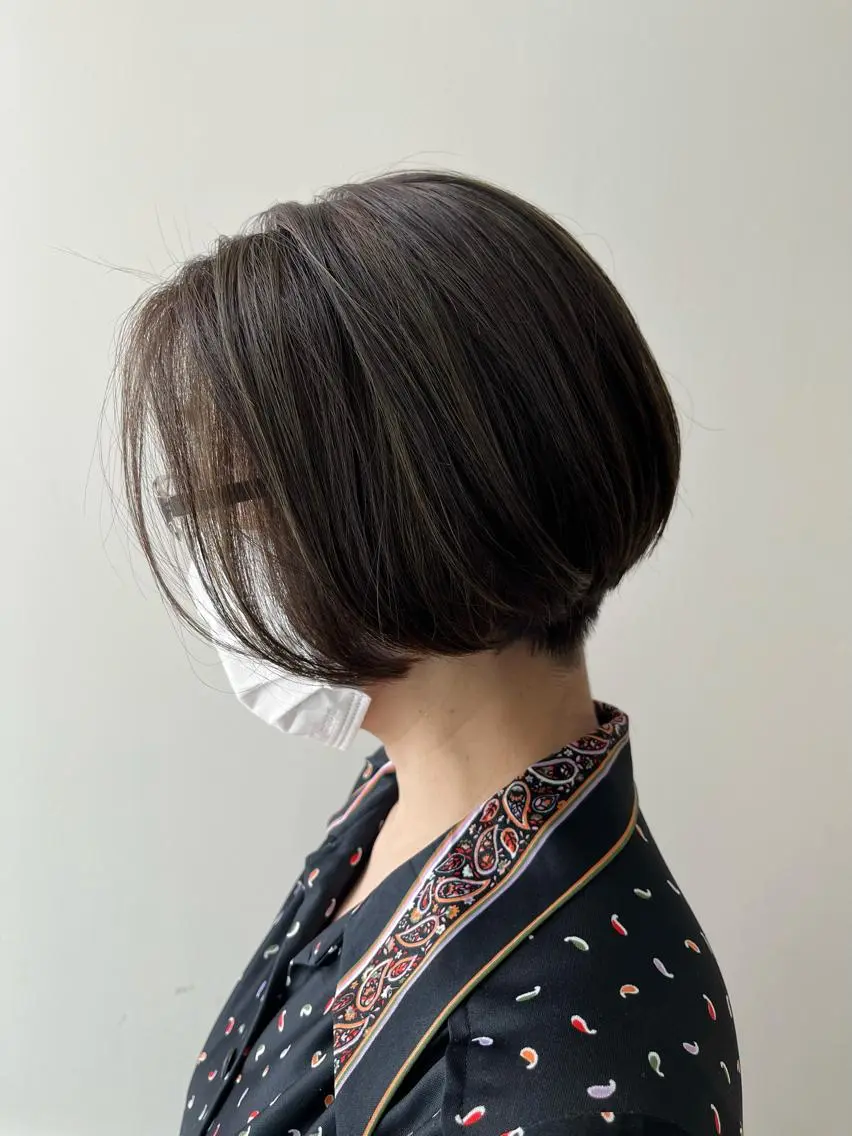ショート 縮毛矯正/酸性 おかにわみりのヘアスタイル