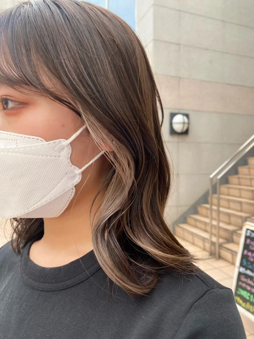 ミディアム カラー カット ヘアカラー タカノ ノゾミのヘアスタイル