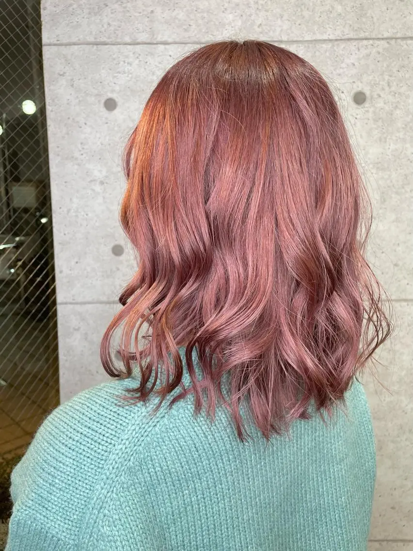 ミディアム カラー ピンクカラー sato ayaka |透明感カラー🫧のヘアスタイル