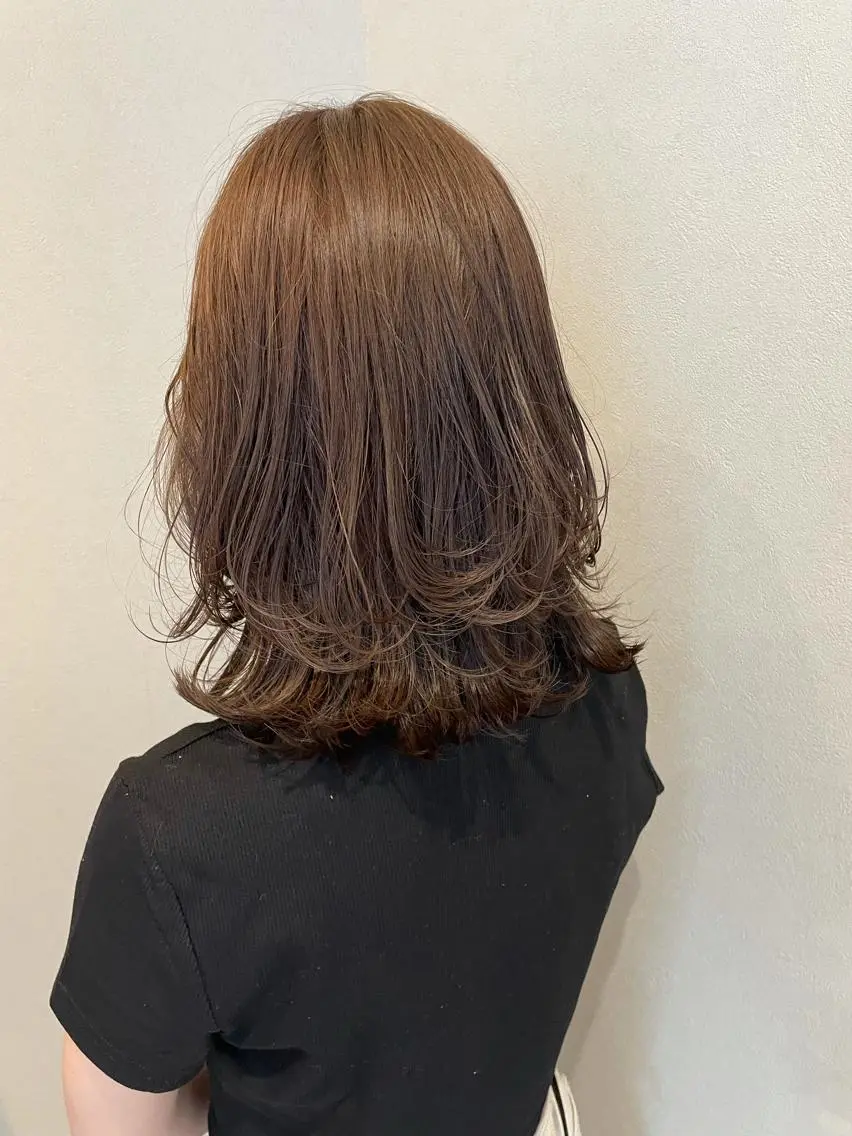 セミロング カラー カット ヘアカラー トリートメント ショート✨顔まわり マツモト ショウゴのヘアスタイル