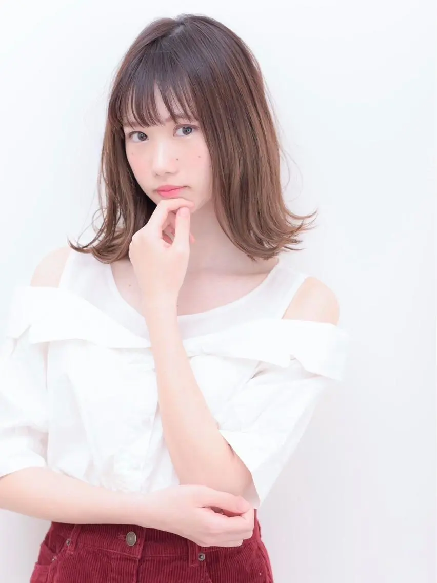 セミロング カラー パーマ ヘアアレンジ 【公式】amble luxe池袋東口🩷のヘアスタイル