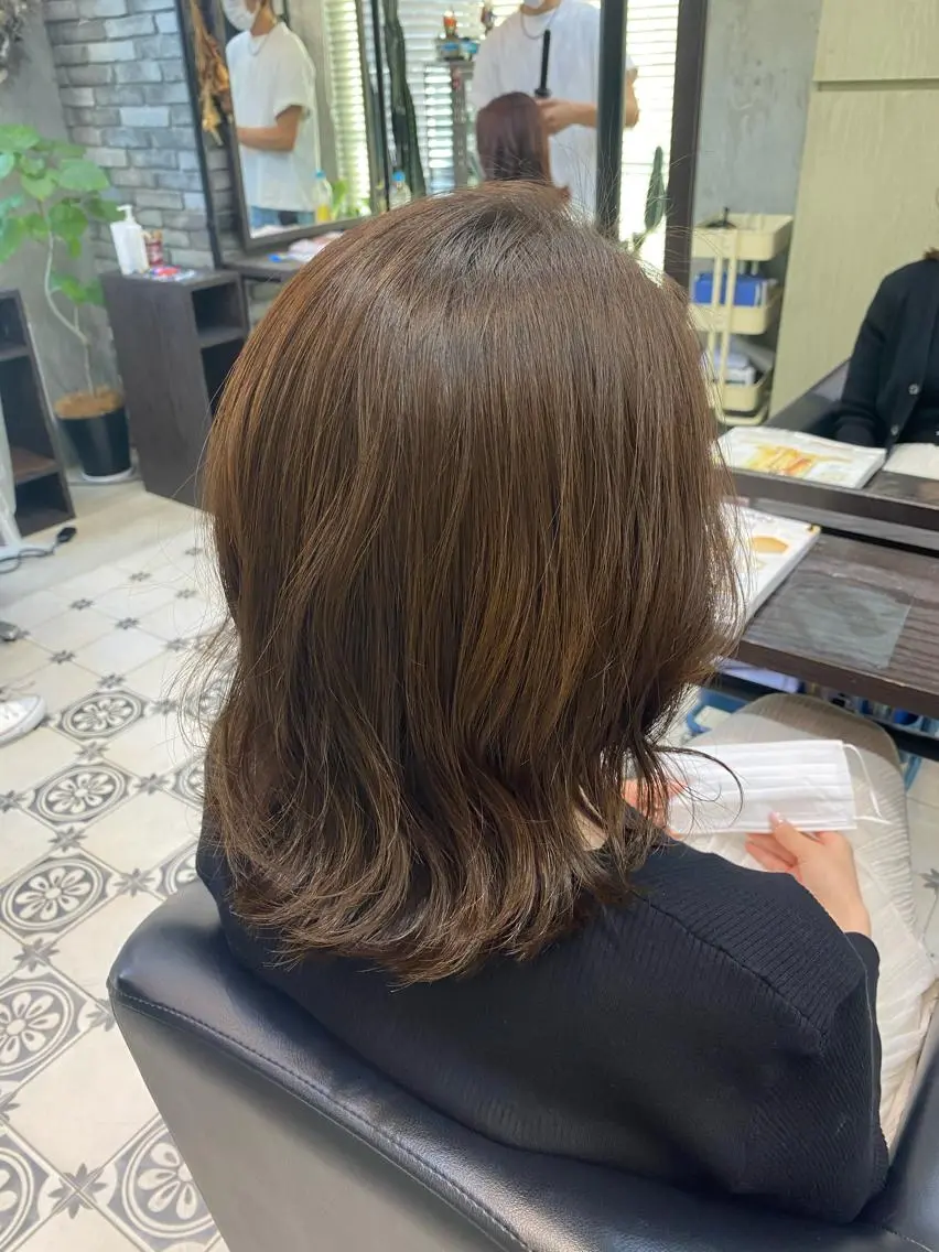 セミロング カラー アッシュ ベージュカラー 学生 トリートメント カット ヘアカラー トリートメント 韓国ヘア☁️ mitsukiのヘアスタイル