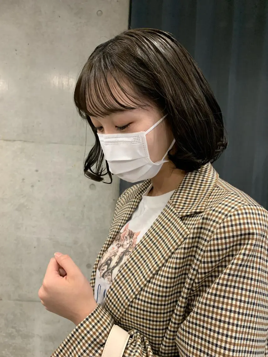 ショート カラー ボブパーマコテ巻き風 パーマNo1深江秀平のヘアスタイル