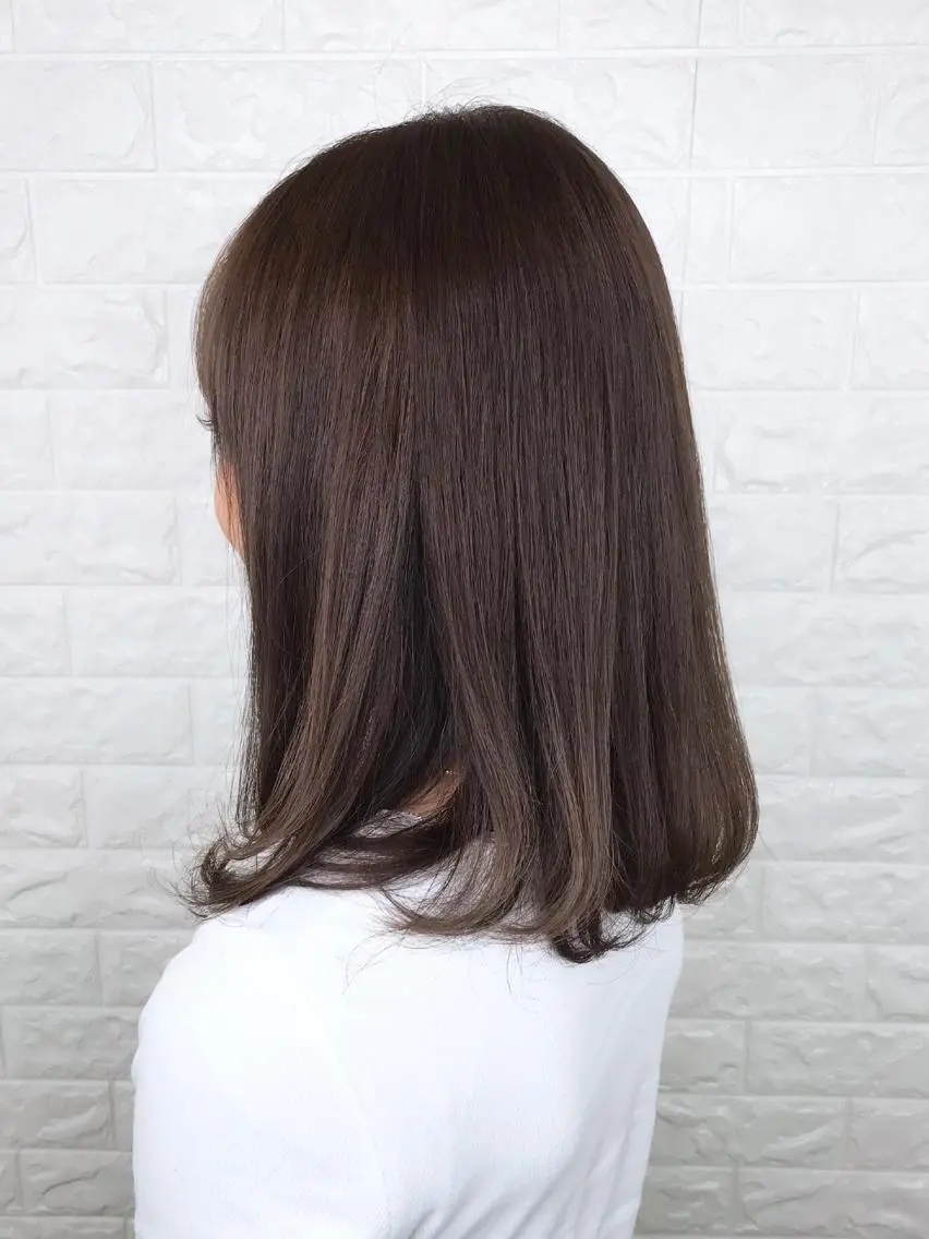 ミディアム カラー 透明感カラー グレージュ イルミナカラー 髪質改善縮毛矯正 美容師✂️山崎竜二のヘアスタイル
