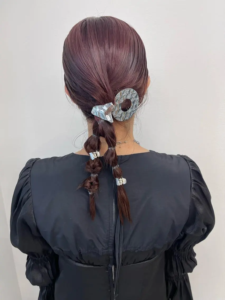 セミロング カラー ヘアアレンジ ヘアセット 💓パーマ，💗 レイヤーカットのヘアスタイル