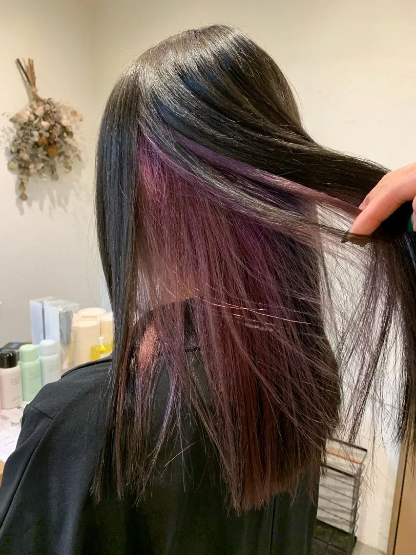 セミロング カラー アディクシーカラー ブリーチ 透明感カラー ダブルカラー イヤリングカラー カット ヘアカラー トリートメント ブリーチなしカラー 🌿脇黒丸 彩のヘアスタイル