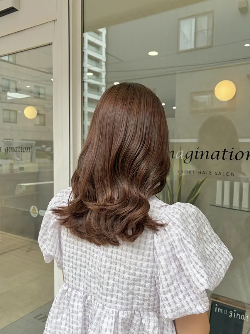 カラー ブラウンカラー 透明感カラー オレンジ ピンクカラー 韓国ヘアケアブリーチ 莉奈のヘアスタイル