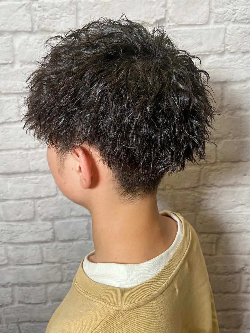 ショート パーマ メンズ カット パーマ 💈メンズ特化 副店長松浦一聖💈のヘアスタイル