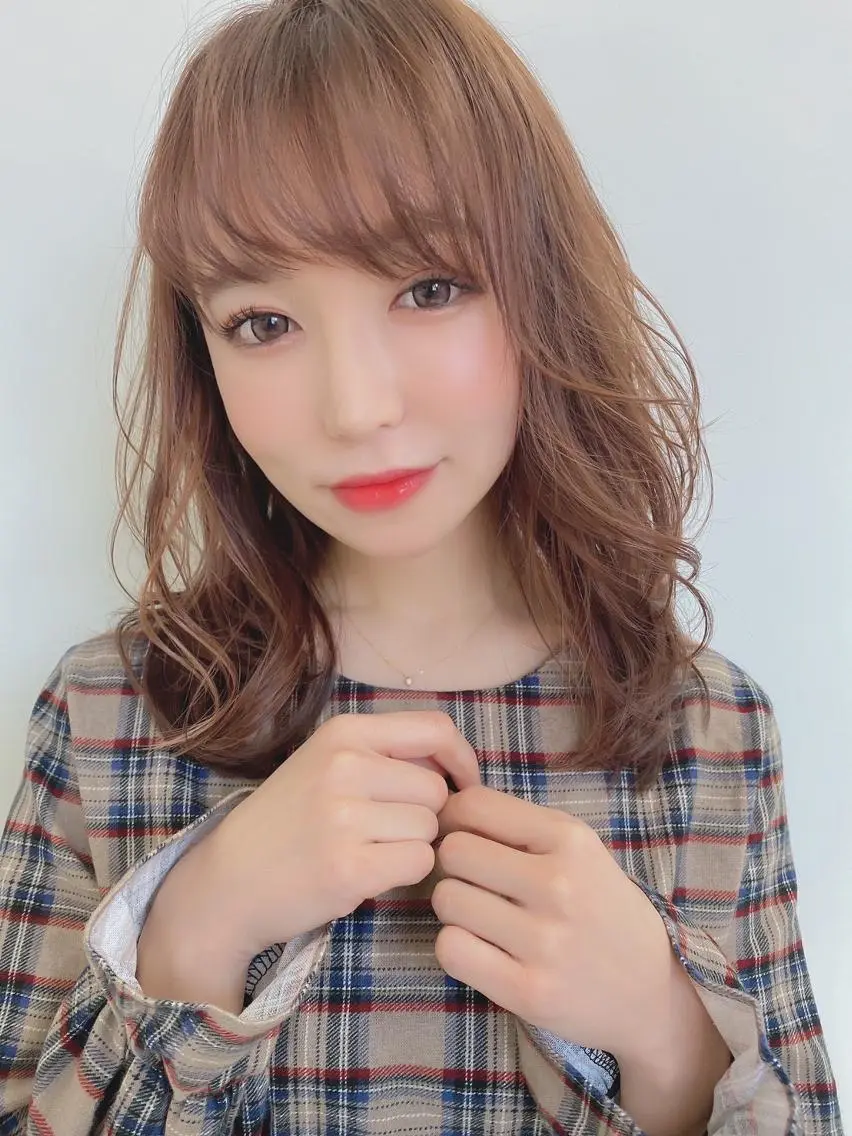 セミロング カラー オーガニックカラー 顔周りカット 小顔カット トリートメント ⭐️Shelter by TOKYO⭐️のヘアスタイル