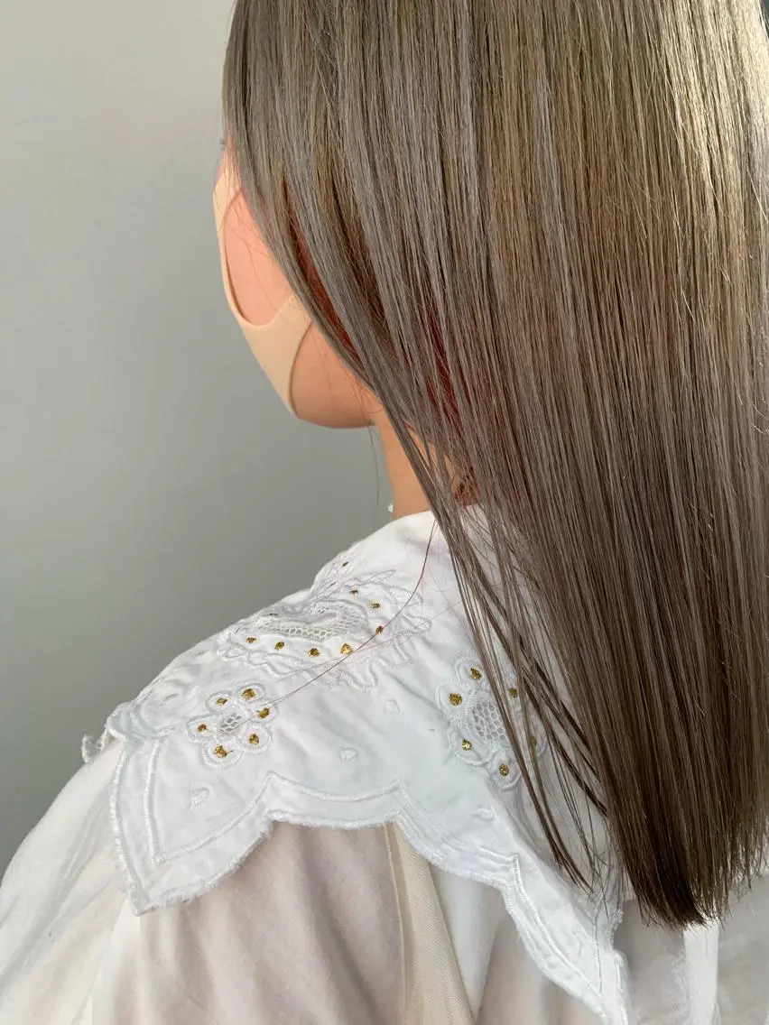 セミロング カラー ヘアカラー ボブパーマコテ巻き風 パーマNo1深江秀平のヘアスタイル