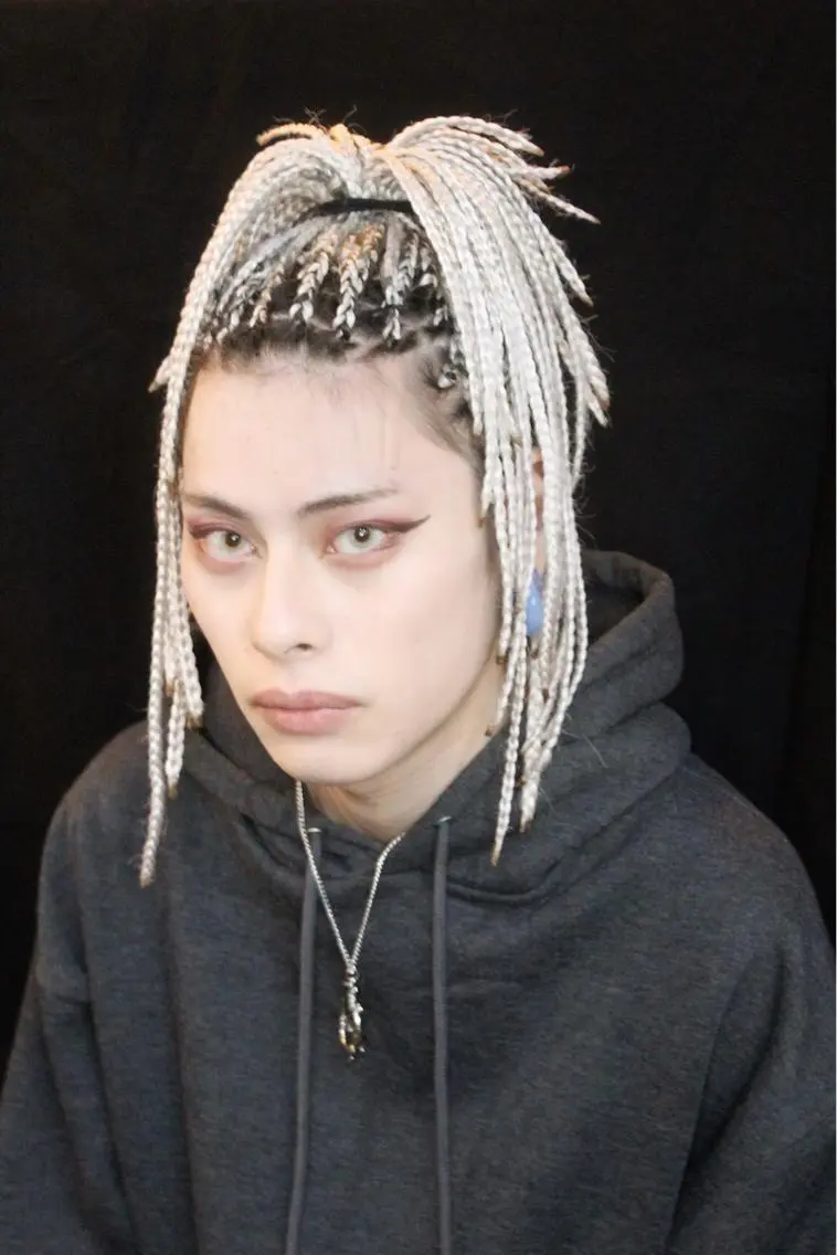 ロング カラー ヘアアレンジ メンズ エクステ 🌈派手髪エクステ ブレイズ🌈ひろとのヘアスタイル