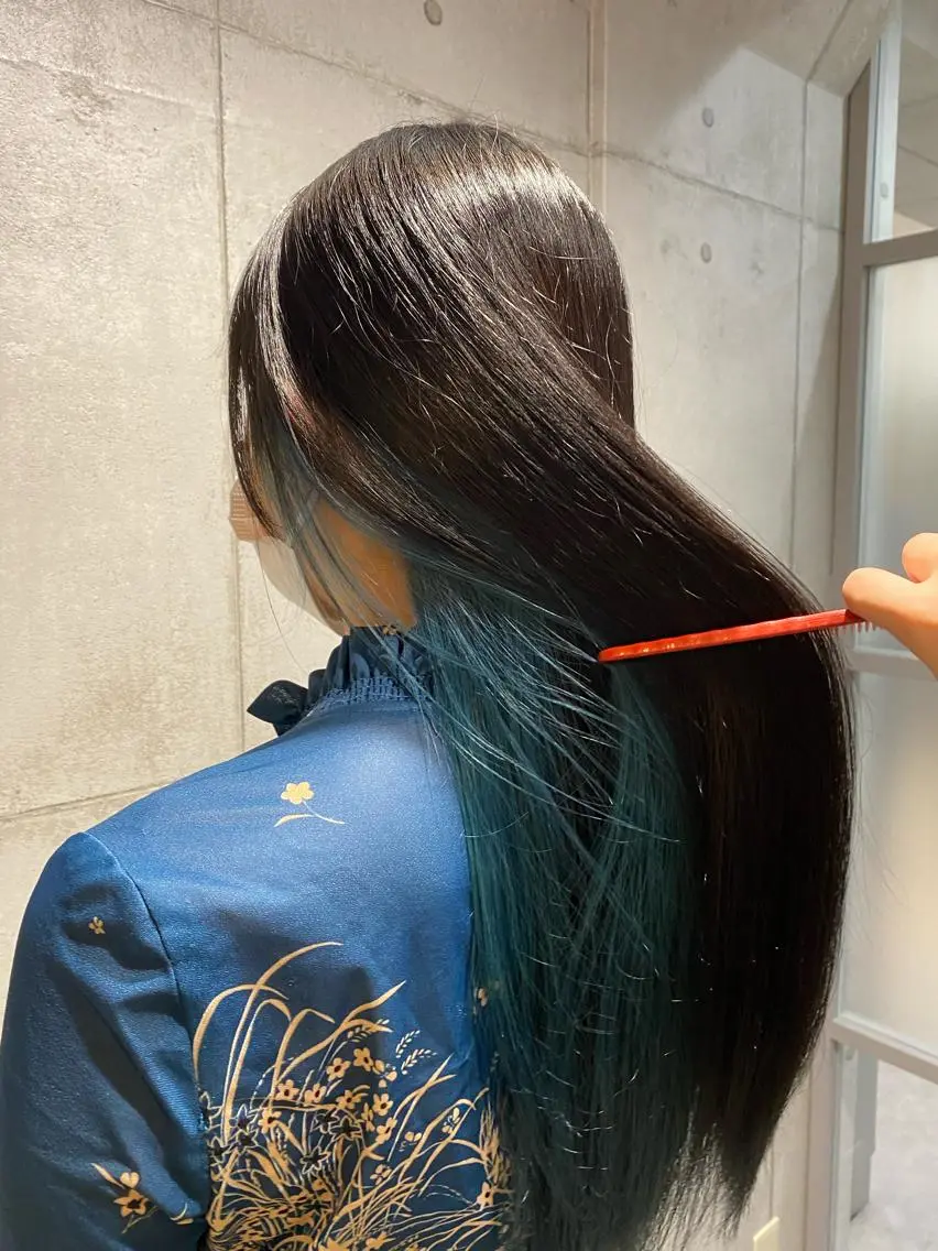 ロング カラー ヘアカラー トリートメント ヘアセット newi赤羽 HINATAのヘアスタイル
